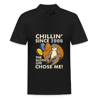 Sloth Birthday 2006 Born 2006 - Men's Polo Shirt - black - Front - Kai (181cm)