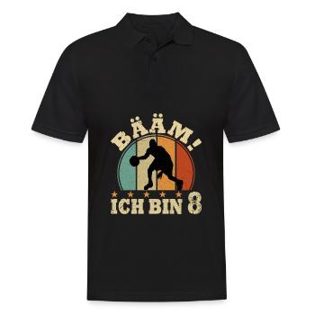 Basketball Kinder 8 Geburtstag 8 Jahre Sport - Männer Poloshirt - Schwarz - Vorne - Kai (181cm)