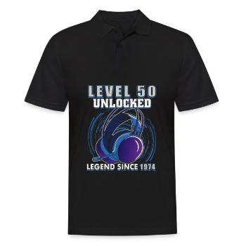 Level 50 Unlocked Legendary since 1974 - Men's Polo Shirt - black - Front - Kai (181cm)