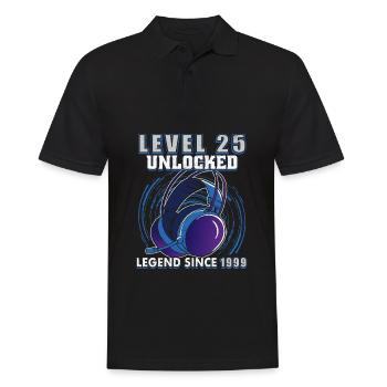 Level 25 Unlocked Legendary since 1999 - Men's Polo Shirt - black - Front - Kai (181cm)