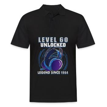 Level 60 Unlocked Legendary since 1964 - Men's Polo Shirt - black - Front - Kai (181cm)