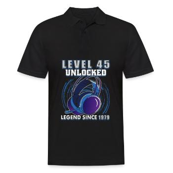 Niveau 45 débloqué Légendaire depuis 1979 - Polo Homme - noir - Devant - Kai (181cm)