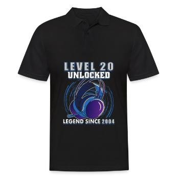 Level 20 Unlocked Legendary since 2004 - Men's Polo Shirt - black - Front - Kai (181cm)