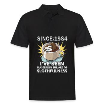 Year of birth 1984 Birthday Sloth - Men's Polo Shirt - black - Front - Kai (181cm)
