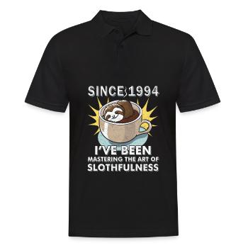Paresseux année de naissance 1994 anniversaire Vintage - Polo Homme - noir - Devant - Kai (181cm)