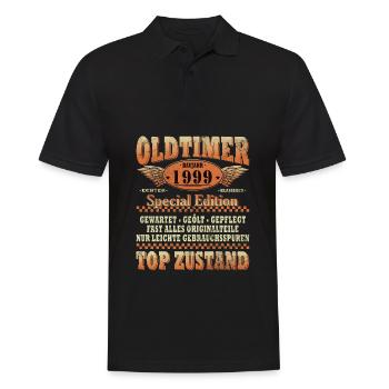 Lustiger Oldtimer 1999 Geburtstag Spruch - Männer Poloshirt - Schwarz - Vorne - Kai (181cm)