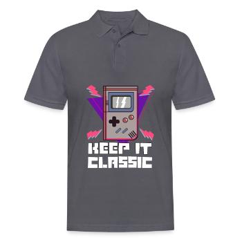 Chemise Nerd Gamer - Game Boy Oldschool Classic - Polo Homme - charbon - Devant - Nico (186cm)