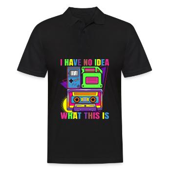 90s Kid Generation Game Boy - Männer Poloshirt - Schwarz - Vorne - Kai (181cm)