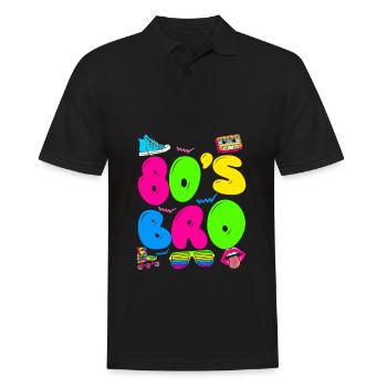 80s Bro 80's 90's Party - Männer Poloshirt - Schwarz - Vorne - Kai (181cm)