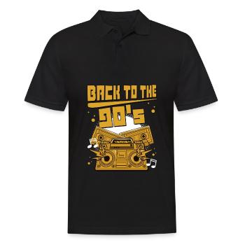 90iger Neunziger Jahrgang - Männer Poloshirt - Schwarz - Vorne - Kai (181cm)