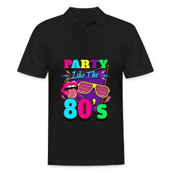 Retour aux années 80 80's Fête Vintage Rétro Années 80 - Polo Homme - noir - Devant - Kai (181cm)