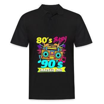 des années 80 bébé des années 90 m’a élevé - Polo Homme - noir - Devant - Kai (181cm)
