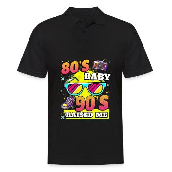 80 ' s bébé 90 ' s m’a élevé - 80 ' s kid 90 's kid - Polo Homme - noir - Devant - Kai (181cm)