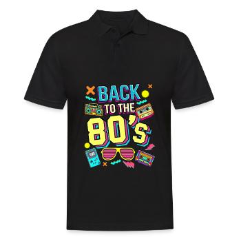 Back to the 80s Kasette Vintage & Retro Geschenk - Männer Poloshirt - Schwarz - Vorne - Kai (181cm)