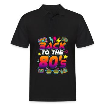 80s Disco 1980 Back to the 80s - Men's Polo Shirt - black - Front - Kai (181cm)