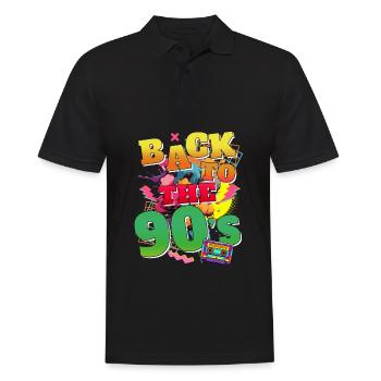 back to the 90's - 90's Party 90's Kid - Men's Polo Shirt - black - Front - Kai (181cm)