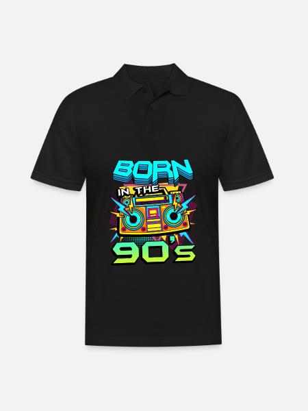 1990iger Sprüche 90s Geschenksidee - Männer Poloshirt - Schwarz