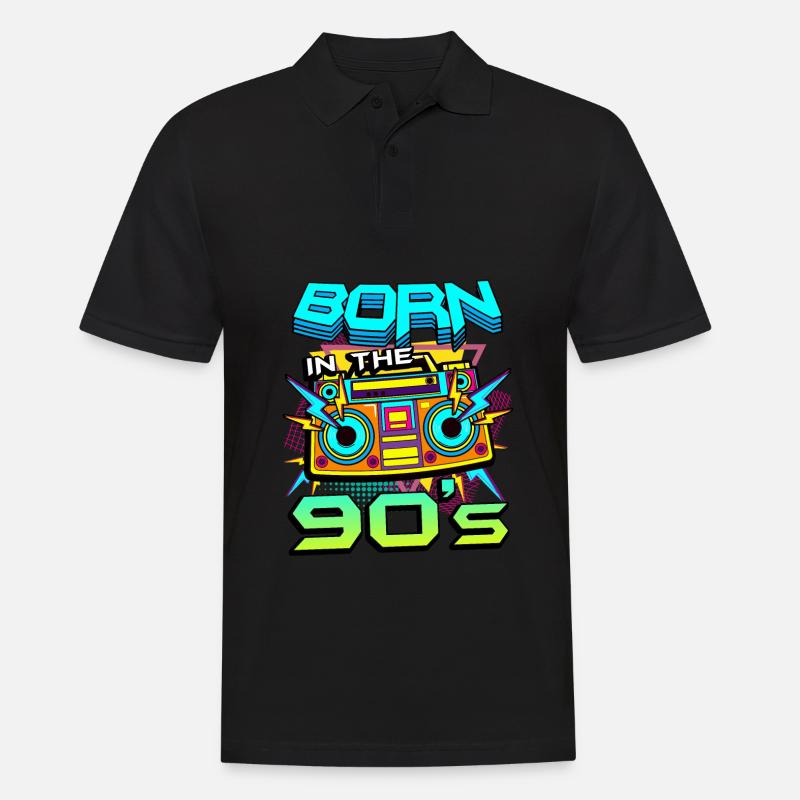 1990iger Sprüche 90s Geschenksidee - Männer Poloshirt - Schwarz