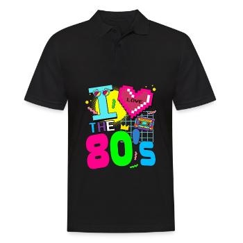I Love the 80s - 80er 80iger Jahre - Männer Poloshirt - Schwarz - Vorne - Kai (181cm)