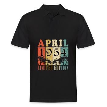 Geburtstag April 1954 April Geburtstag 1954 - Männer Poloshirt - Schwarz - Vorne - Kai (181cm)