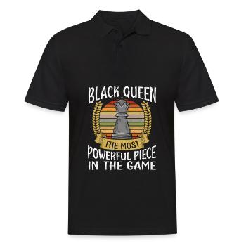 Dicton de dame reine d’échecs - idée cadeau - Polo Homme - noir - Devant - Kai (181cm)