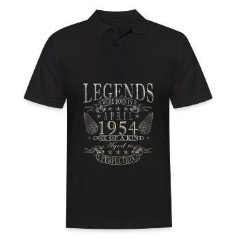 Legende 70 Jahre 1954 April 70 Jahre Jubiläum - Männer Poloshirt - Schwarz - Vorne - Kai (181cm)