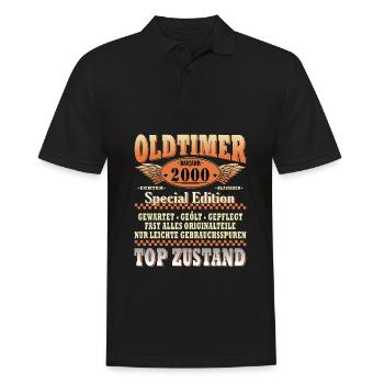 Limitierte Auflage 2000 24-jähriges Jubiläum - Männer Poloshirt - Schwarz - Vorne - Kai (181cm)