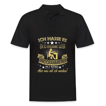 Lustiger Spruch Programmieren Programmier - Männer Poloshirt - Schwarz - Vorne - Kai (181cm)