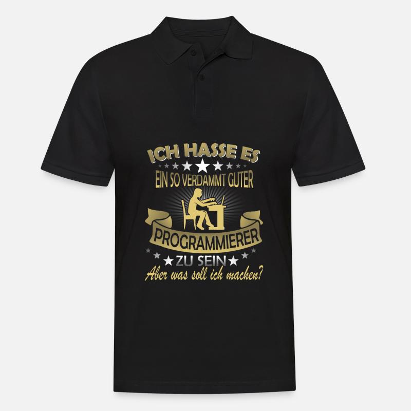 Lustiger Spruch Programmieren Programmier - Männer Poloshirt - Schwarz