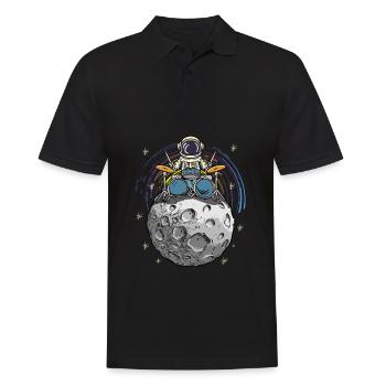 Prévu Batteur Astronaute Lune - Polo Homme - noir - Devant - Kai (181cm)