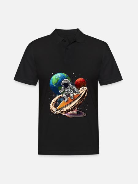 Astronaut Planets - Men's Polo Shirt - black
