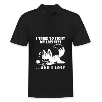 Wolf Morning Grouch Laziness Chilling Lazy Sleep - Men's Polo Shirt - black - Front - Kai (181cm)