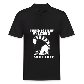 Lemur Morning Grouch Laziness Chilling Lazy Sleep - Men's Polo Shirt - black - Front - Kai (181cm)