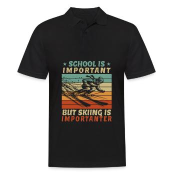 Ski Skier Student School Skiing Gift - Men's Polo Shirt - black - Front - Kai (181cm)