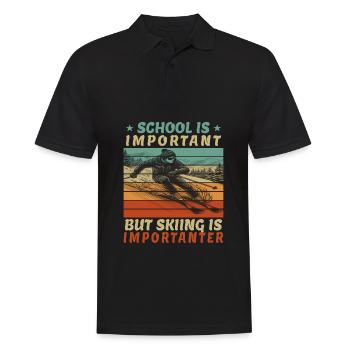 Schulkinder Freestyle Skifahrer Skiing Geschenk - Männer Poloshirt - Schwarz - Vorne - Kai (181cm)