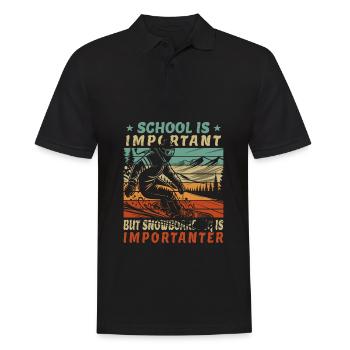 schule ist wichtig snowboarding - Männer Poloshirt - Schwarz - Vorne - Kai (181cm)