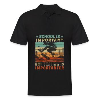 Student Skateboarder - Skateboard as Education - Men's Polo Shirt - black - Front - Kai (181cm)