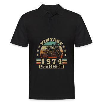 Motard Motard Moto Né En 1974 - Polo Homme - noir - Devant - Kai (181cm)
