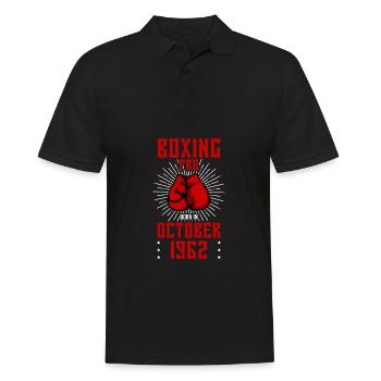 Boxer geboren 1962 Oktober - Boxen - Männer Poloshirt - Schwarz - Vorne - Kai (181cm)