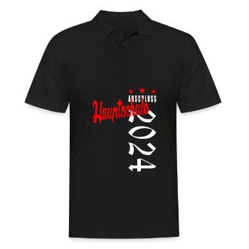Hauptschulabschluss Hauptschule Abschluss 2024 - Männer Poloshirt - Schwarz - Vorne - Kai (181cm)
