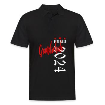 Grundschulabschluss - Grundschule Abschluss 2024 - Männer Poloshirt - Schwarz - Vorne - Kai (181cm)