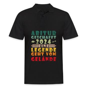 Abitur 2024 Geschafft Abiturientin Abiturient - Männer Poloshirt - Schwarz - Vorne - Kai (181cm)