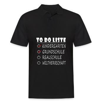 To do Liste - Abschluss Realschule lustig - Männer Poloshirt - Schwarz - Vorne - Kai (181cm)