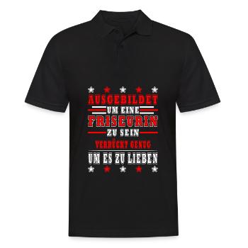 Friseurin Friseur Frisörin Friseuse Spruch Motiv - Männer Poloshirt - Schwarz - Vorne - Kai (181cm)