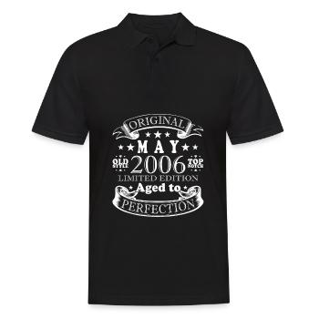 Vintage mai 2006 rétro cadeau d’anniversaire - Polo Homme - noir - Devant - Kai (181cm)