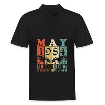 Mai 1984 Geburtstagsgeschenk Mai 1984 Mai - Männer Poloshirt - Schwarz - Vorne - Kai (181cm)