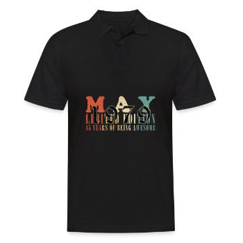 Millésime Né en mai 1979 Anniversaire mai 1979 - Polo Homme - noir - Devant - Kai (181cm)