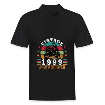 Vintage 1999 Motorrad Retro Jahrgang Geschenk - Männer Poloshirt - Schwarz - Vorne - Kai (181cm)