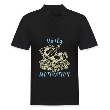 Daily Motivation Monkey - Mocassins Dormir Fatigué - Polo Homme - noir - Devant - Kai (181cm)