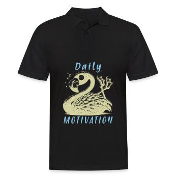 Tägliche Motivation - Müde faulenzer Flamingo - Männer Poloshirt - Schwarz - Vorne - Kai (181cm)